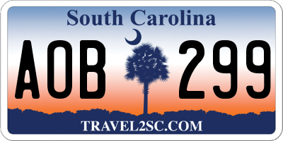 SC license plate AOB299