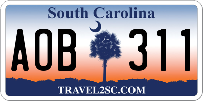 SC license plate AOB311