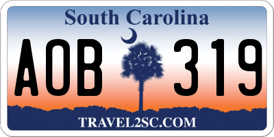 SC license plate AOB319