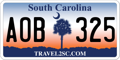 SC license plate AOB325
