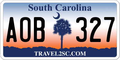 SC license plate AOB327