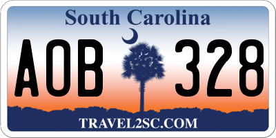 SC license plate AOB328