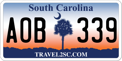SC license plate AOB339
