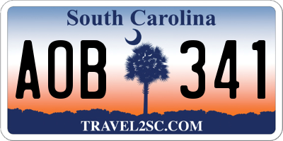 SC license plate AOB341