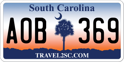 SC license plate AOB369