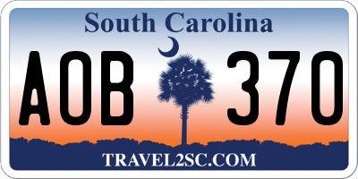 SC license plate AOB370