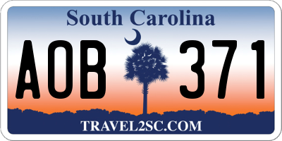 SC license plate AOB371