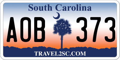 SC license plate AOB373