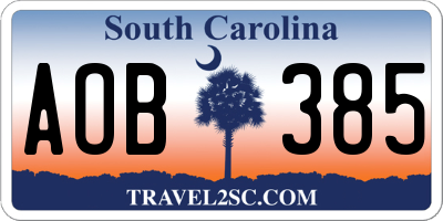 SC license plate AOB385