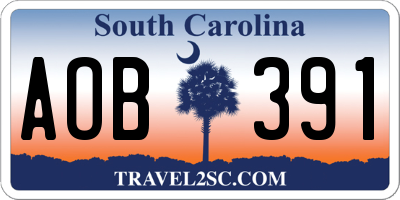 SC license plate AOB391