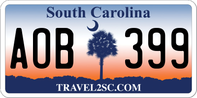 SC license plate AOB399