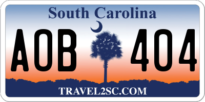 SC license plate AOB404