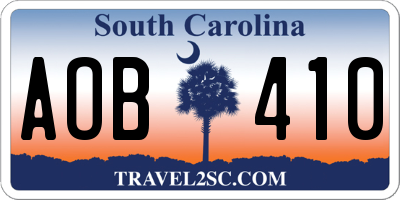 SC license plate AOB410