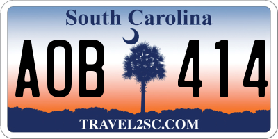 SC license plate AOB414