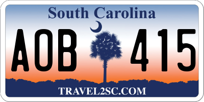 SC license plate AOB415