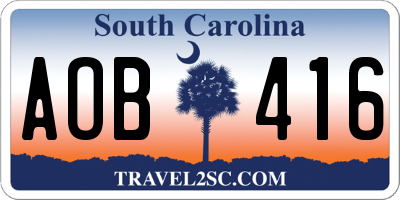 SC license plate AOB416