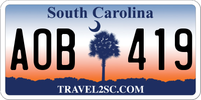 SC license plate AOB419