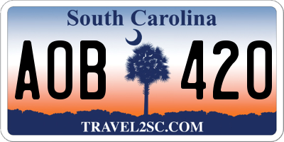 SC license plate AOB420