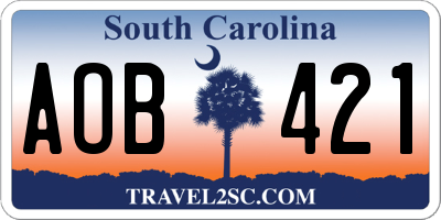SC license plate AOB421