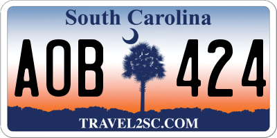 SC license plate AOB424