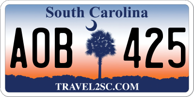 SC license plate AOB425