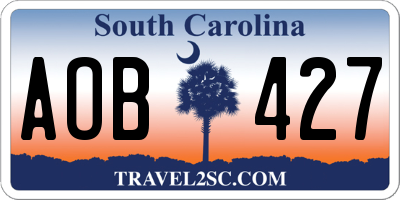 SC license plate AOB427