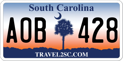 SC license plate AOB428