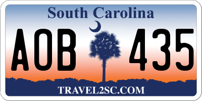 SC license plate AOB435