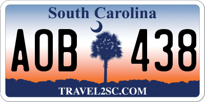 SC license plate AOB438