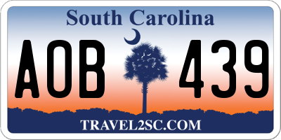 SC license plate AOB439