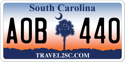SC license plate AOB440