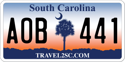 SC license plate AOB441