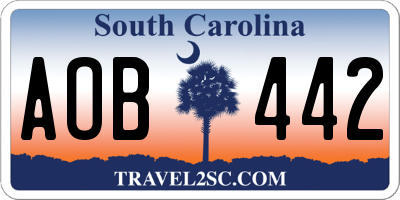 SC license plate AOB442