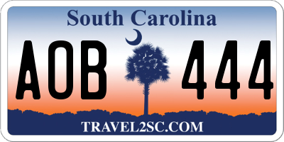 SC license plate AOB444
