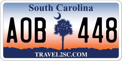 SC license plate AOB448