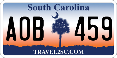 SC license plate AOB459