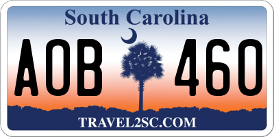SC license plate AOB460