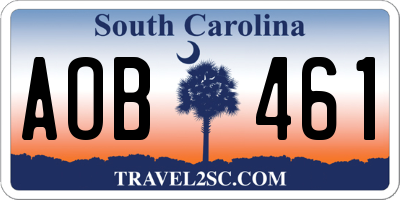 SC license plate AOB461