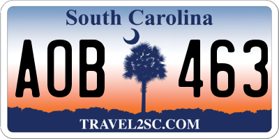 SC license plate AOB463