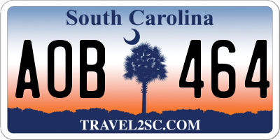 SC license plate AOB464