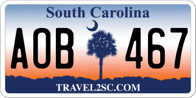 SC license plate AOB467