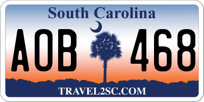 SC license plate AOB468