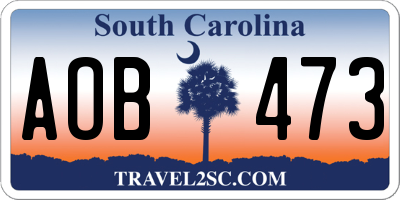 SC license plate AOB473