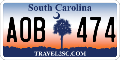 SC license plate AOB474