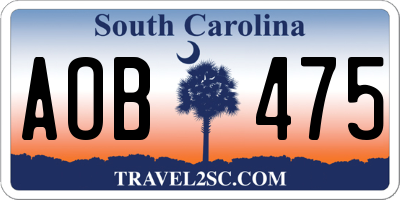 SC license plate AOB475