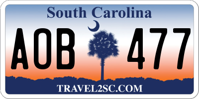 SC license plate AOB477