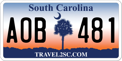 SC license plate AOB481