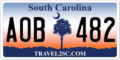 SC license plate AOB482
