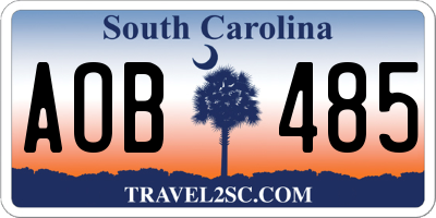SC license plate AOB485