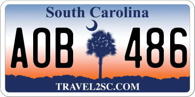 SC license plate AOB486